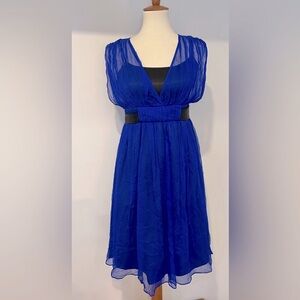 Silk and satin amazing blue dress by fever, London and USA size 6